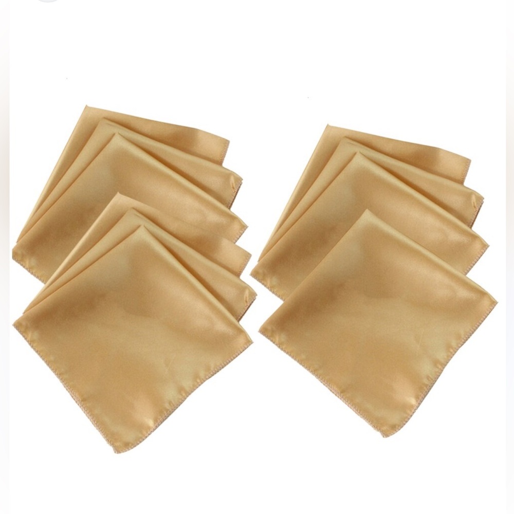 8 Gold Satin Napkins